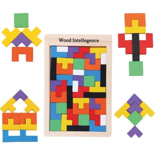 40 PCS Wood Intellegence Puzzle Board Game For Children Best Gift High Quality Wooden Funny Game