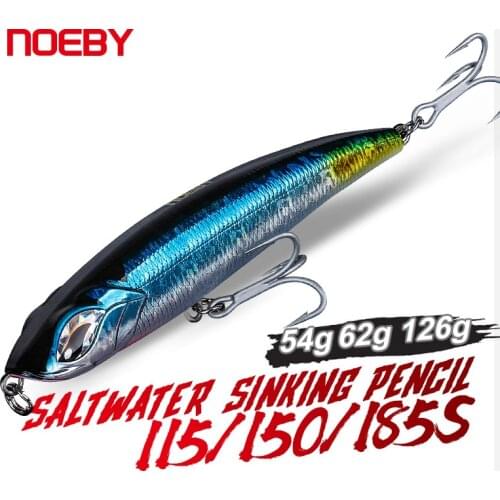 Noeby Sinking Pencil Fishing Lure 115mm60g 150mm62g 185mm127g Stickbait Wobbler Artificial Hard Bait for Sea Tuna Fishing Lure