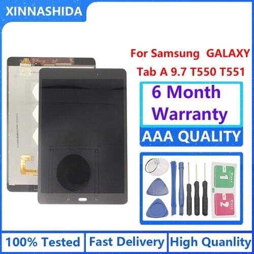 New LCD For Samsung GALAXY Tab A 9.7 SM-T550 T550 T551 T555 Display Touch Screen Digitizer Sensors Assembly Panel Replacement