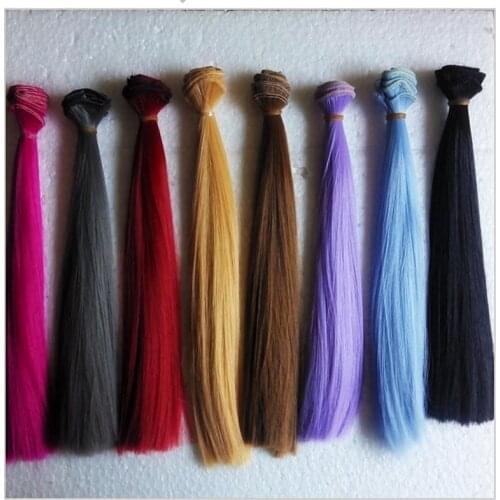 15PCS/LOT Wholesale BJD Accessories Straight Doll Hair 1/4 BJD Doll Wigs White