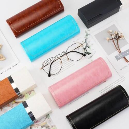 Multicolor Eyewear Spectacle Cases Leather Glasses Case For Men Waterproof Hard Frame Eyeglass Case Women Reading Glasses Box