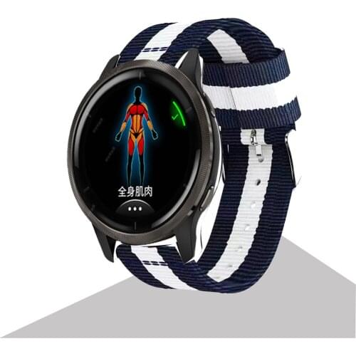 For Garmin Venu 2 Strap Nylon Canvas Watchband For Garmin Vivoactive 3 Music Vivoactive 4 Venu SQ Watch Sport Wrist Band Correa