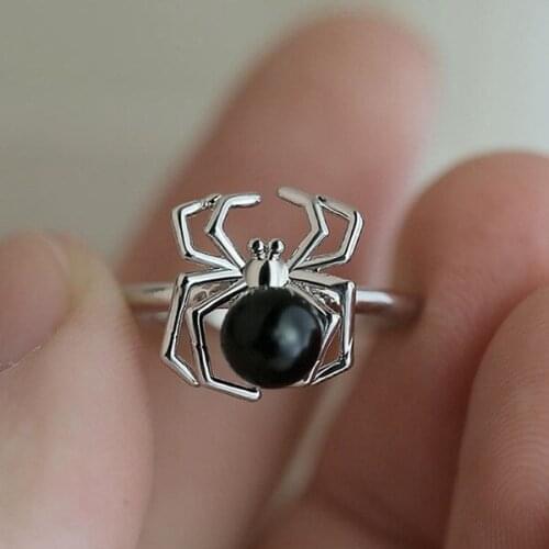 Silver Spider Rings for Women Anillos Mujer Halloween Jewelry Unique Minimalist Accessories Fashion Style Hip Hop