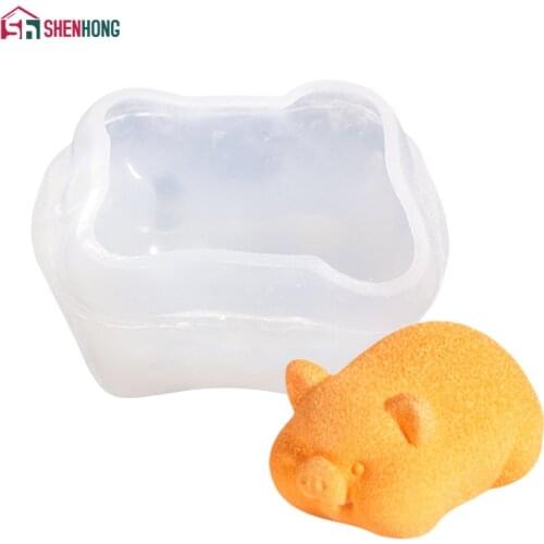 SHENHONG Fondant Pig Rose Flower Silicone Cake Mold For Baking Mould Dessert Mousse Pan Bakeware Moule Decoration Tools