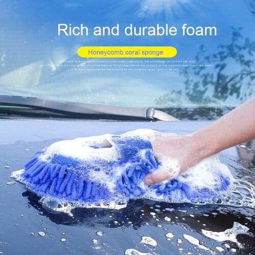 Super Car Wash Glove Hand Soft Towel Microfiber Anti-scratch Car Cleaning Sponge Block Car Washing Supplies Dutrable Easy Clean
