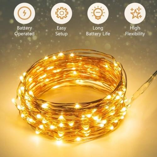 2M 3M Garland LED Christmas Lights LED String Fairy Lights 3AA Battery Mini Indoor For Home Wedding Party Holiday Decoration