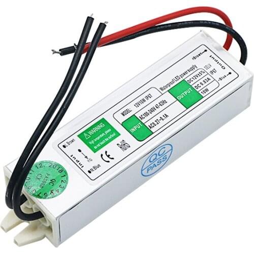SZYOUMY 50PCS 12V 10W Waterproof Electronic LED Driver Transformer Power Supply AC to DC Switch for 3528 5050 LED Strip Light