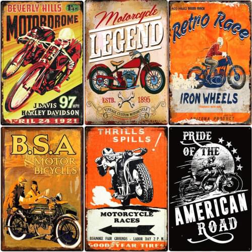 Riders Club Vintage Metal Sign Garage Pub Wall Decoration Motorcycles Legend Plate Road Race Retro Poster Ride Or Die Plaque