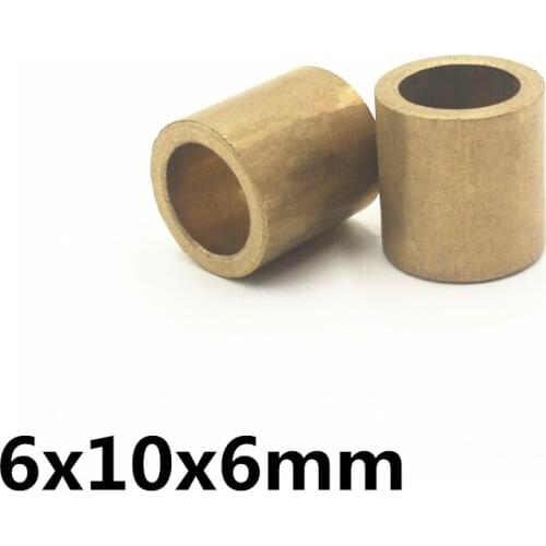 10pcs 6x10x6 mm FU-1 Powder Metallurgy oil bushing porous bearing Sintered copper sleeve 061006