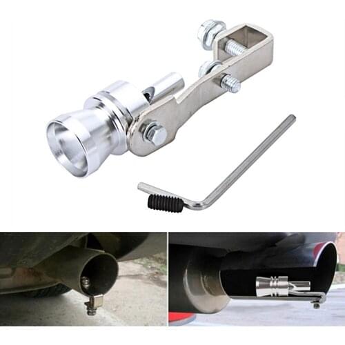 Turbo Sound Whistle Exhaust Pipe Tailpipe Blow-off Valve Aluminum Silver 10.2-1.8cm S