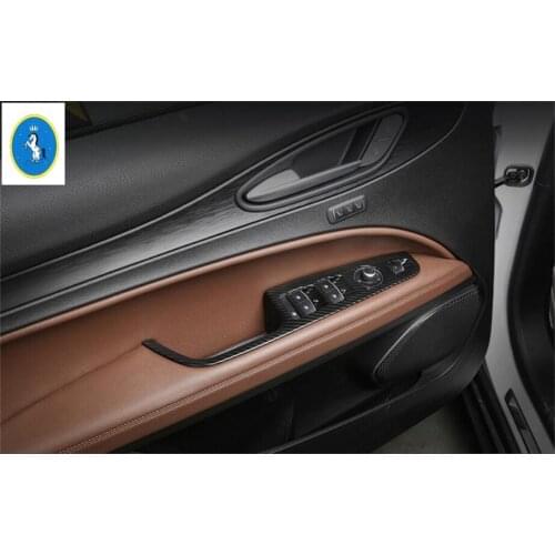 Yimaautotrims Auto Accessory Door Handle Holder Window Lift Button Switch Cover Trim Fit For Alfa Romeo Stelvio 2017 - 2020