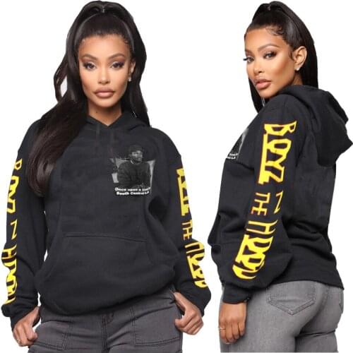 AR5623 Europe and the United States 2021 sexy womens clothing fashion solid color letter head print hooded sweater