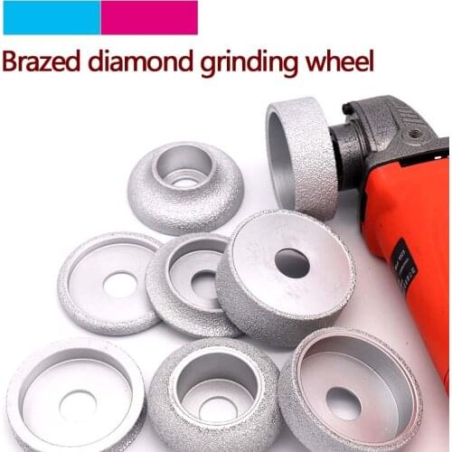 1pcs Brazed Diamond Angle Grinder Stone Grinding Wheel Semi-circular/Straight Edge/Round Glass Pottery Porcelain Marble Disc