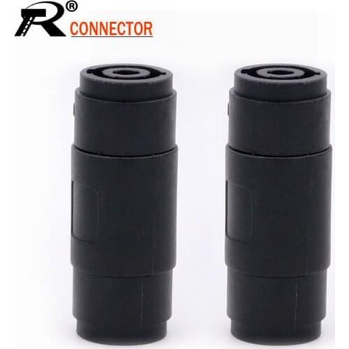 10pcs/lot 4 Pin Speaker Power Amplifier Connector Female Jack Coupler Extender Adapter 4 Pole Speaker Extension Cable Connector