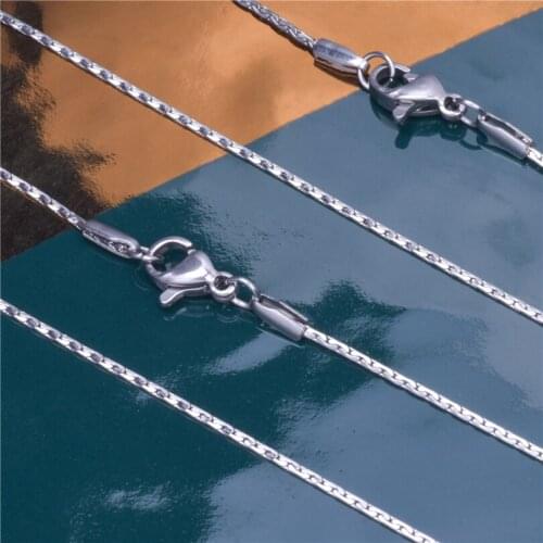 10pcs/lot High Quality Stainless Steel Cube Rope Long Link Chain Handmade For Men Women Necklaces Choker Jewelry Wholesale