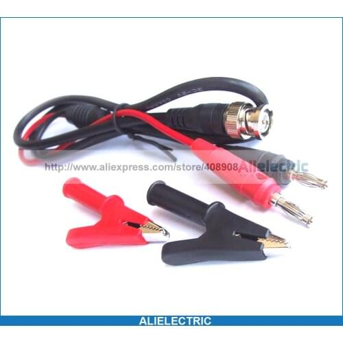 2Set Male BNC Plug to 4mm Banana Plug Cable 100cm BNC to Alligator Clip Clamp