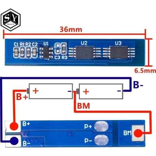 2S 3A Li-ion Lithium Battery 7.4v 8.4V 18650 Charger Protection Board bms pcm for li-ion lipo battery cell pack