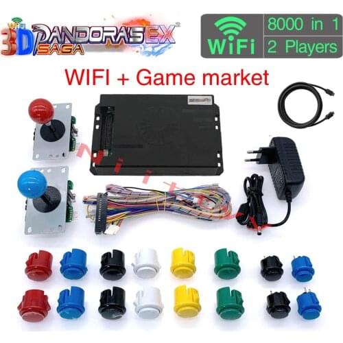 3D Wifi Pandora Saga EX Box 8000 in 1 DIY Kit Copy Sanwa Joystick and Buttons Game Console Arcade Cabinet Machine 2 Plays
