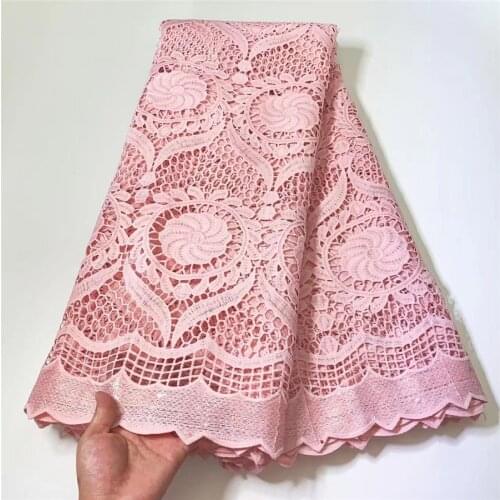 5yard Swiss Lace Fabric 2021 Latest Heavy Beaded Embroidery African 100% Cotton Fabrics Swiss Voile Lace Popular Dubai Style