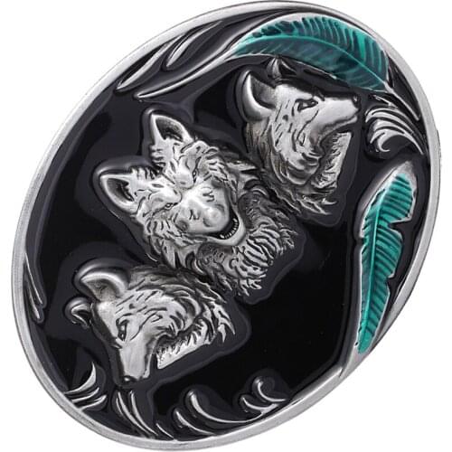 Antique Silver 3D Wolf Texas Rodeo Womens Mens Western Cowboy Belt Buckle