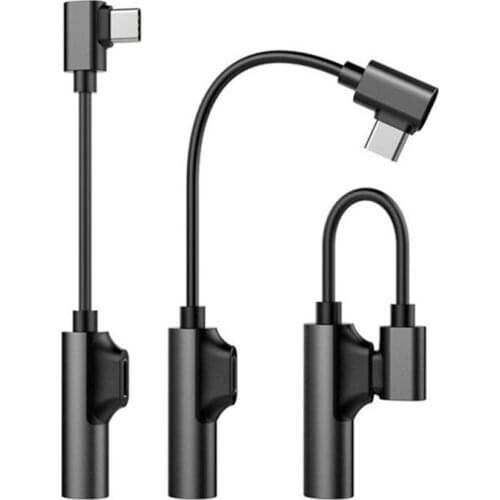 2 In 1 Type C To 3.5mm Jack TypeC Audio Splitter Headphone Cable Earphone Aux 3.5 Adapter Charger Usb-C For Xiaomi 6 Huawei P20