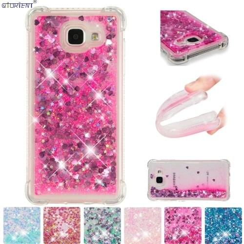 Glitter Cover For Samsung Galaxy A5 2016 A56 Silicone Shockproof Case SM-A510F/DS SM A510F/DS Cute Bling Liquid Quicksand Cases
