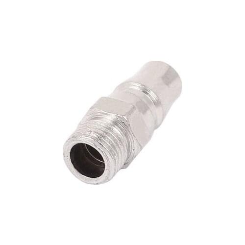 PM20 Male Thread Quick Fitting Pneumatic Connector Coupler Silver Tone