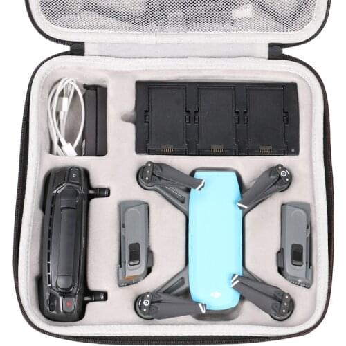 LTGEM Case for DJI Spark Drone Fits 4 Drone Batteries,Propeller Guard,Battery Charger,Remote Controller and Other Accessories-Bl