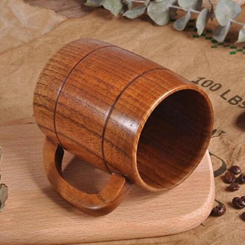 Customized Jujube Beer Wooden Mug Personality Bar Living Room with Handle Wooden Beer Mug with Ears