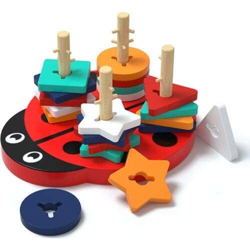 Kids Montessori Wooden Toys Geometric Shape Cognition Matching Preschool Teaching Aids Early Educational Toys Children Gift