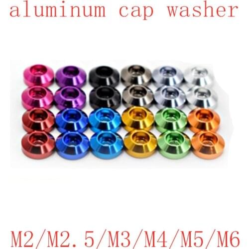5-10pcs/lot cap head aluminum washer M2 M2.5 M3 M4 M5 M6 Corlorful Aluminum Alloy Cap Head Gasket washer for RC parts