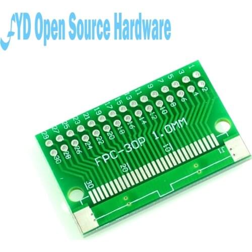 FPC 30P adapter plate FFC turn 2.54-line TFT LCD Block 1mm 0.5mm pitch double-sided 5pcs/lot