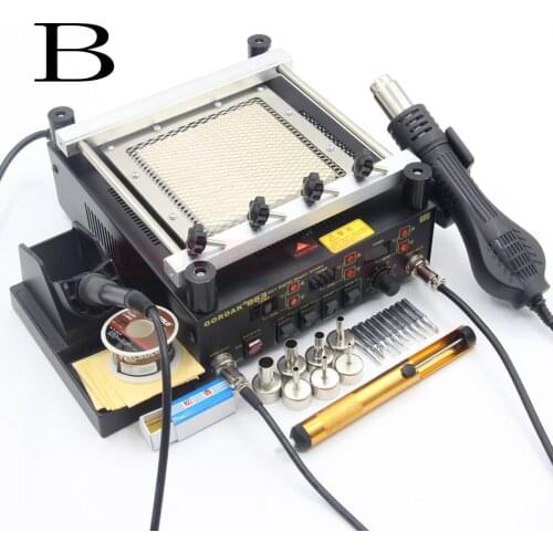 Gordak 863 3 in 1 Digital BGA Rework Solder Station Hot Air Heat Gun Electric Soldering iron IR Infrared Preheating Station