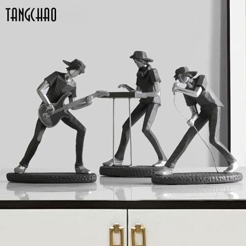 TANGCHAO Resin Rock Band Home Decor Creative Nordic Figurine Living Room Office TV Cabinet Decor Home Decoration Accessories
