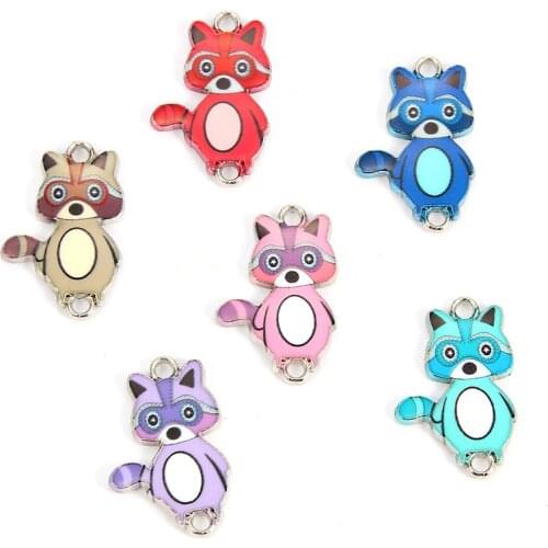 New Arrival 10 Pcs Mixed Color Drop Oil Elephant Unicorn Bear Bee Connector For Girls DIY Necklace Bracelet Jewelry