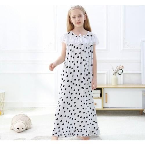 Mommy And Daughter Summer Pajamas Little Girl Sleepwear Skirt Lace Bow-knot Long Dresses Family Matching Nightwear Clothes Kids