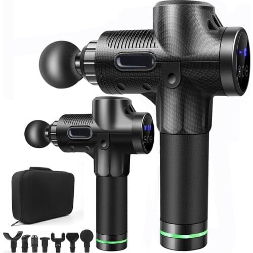 30 Speed 7 Heads Neck Pain Massager Deep Tissue Muscle Massager Relax Body Massage Gun LCD Display Fascia Gun