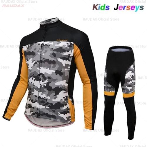 2021 New Team Cycling Jersey Kids Spring/autumn Long Sleeve Cycling Clothing Bike Pant Set Boys MTB Ropa Ciclismo Maillot Wear