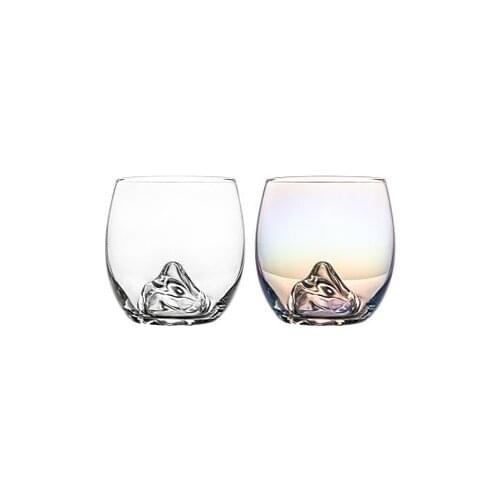 Li Qing Shanghai Factory Wholesale Hand-Blown Iceberg Shaped Whiskey Whisky Glass Tumbler Cup