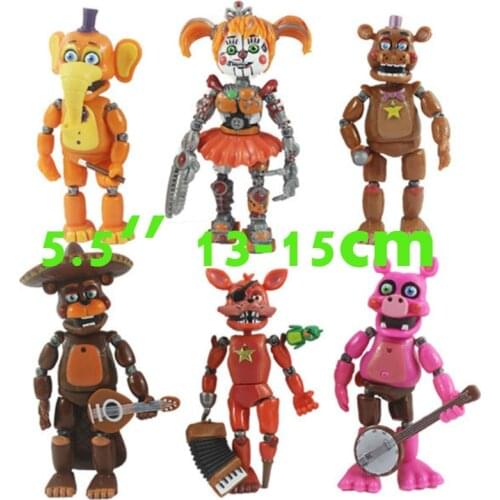 6pcs/set NEW 13-15cm 5.5‘’ PVC Five Nights At Freddys Action Figure FNAF Bonnie Foxy Freddy Fazbear Bear Doll children toy