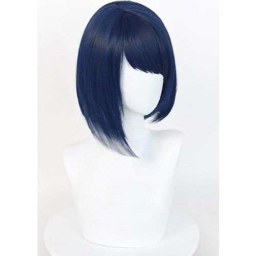 Genshin Impact Kujou Sara Cosplay Wig 35cm Short Straight Wig Heat Resistant Synthetic Hair Game Anime Wigs + Wig Cap