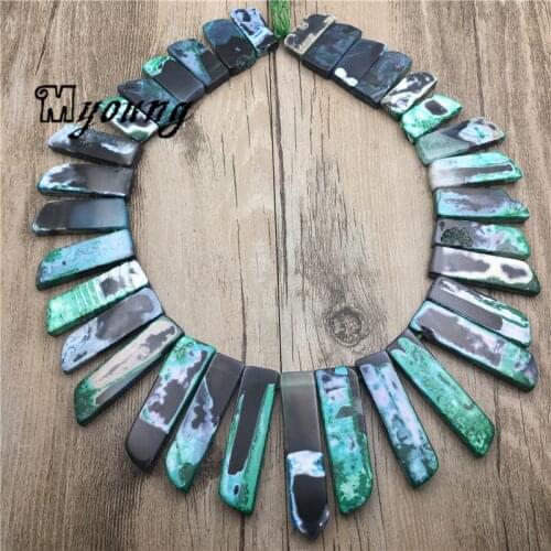 Polished Agates Spike Slice Beads,Nature Stone Stick Making Beads MY1812