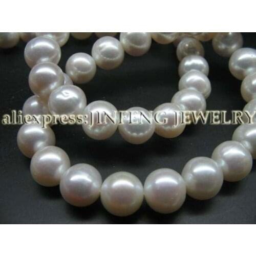 Stunning wholesale 10mm white freshwater pearl strands free shipping