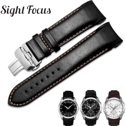 Original Calfskin Leather Men Watchband 1853 for Tissot Watch Strap T035410A 407A Couturier 22 23 24mm Watch Bands Belt Bracelet