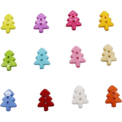 Christmas Tree Acrylic Buttons For Scrapbooking 2 Holes Decorative Christmas Buttons For Sewing Craft Buttons Mixed 200 Pcs