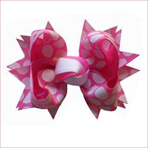 Hand Customize Free Shipping 12pcs triangle core peak leaf flower Happy Girl Hair Accessories 2 Tone 3.5" Windmill Bow Clip