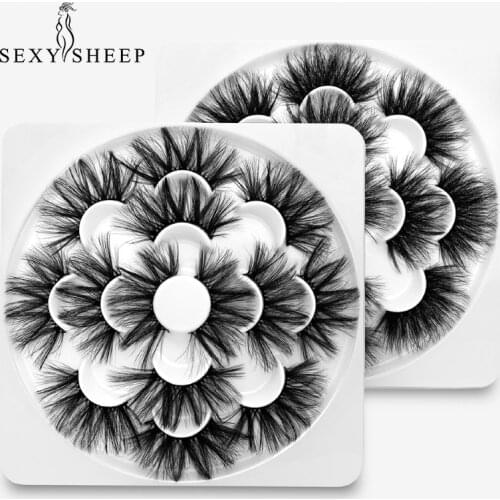 SEXYSHEEP 4/7/8 pairs of 3D mink eyelashes 25mm natural long false eyelashes volume false eyelashes makeup eyelash extension