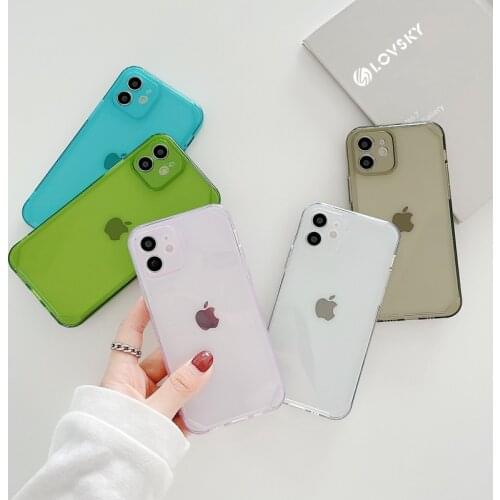 Luxury Transparent Shockproof Silicone Case For iPhone 11 X Xr Xs Max Case 12 11 Pro Max 6s 8 7 Plus SE2 Silicone TPU Back Cover