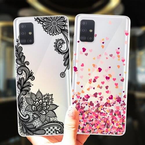 Rose Sexy Lace Flower Soft Case For Samsung A52 A72 A51 A71 A50 A70 A02 A12 A42 A32 A31 A21S A41 A40 A30 A20 A11 Silicone Cover