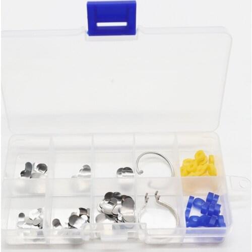 Dental Lab Sectional Contoured Matrices Matrix Ring Delta Silicon Wedges 1 set for Teeth Care